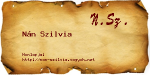 Nán Szilvia névjegykártya
