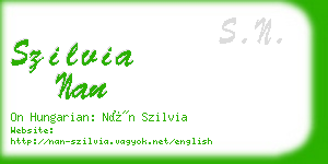 szilvia nan business card